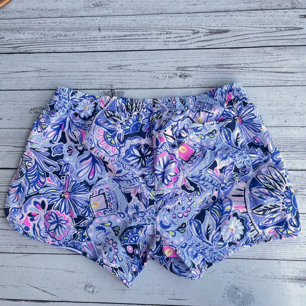 Lilly Pulitzer Luxletic Floral Paisley Shorts‎ Women Small Nautical Coastal